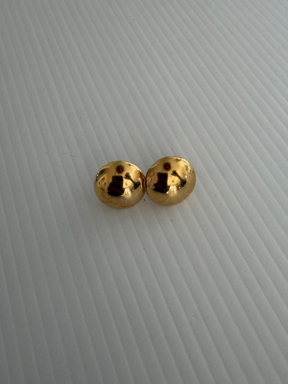 Vintage Gold Dome Stud Earrings - Classic Women's Jewelry